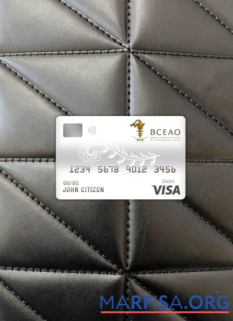 Blank Burkina faso the central bank of west african states bank visa debit card photolook front example